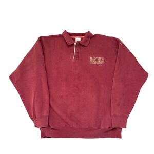 Vintage Crable Sportswear Martha's Vineyard Collared Rugby Sweatshirt Maroon L